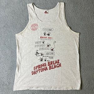 Vintage 90s Berkastel Festhaus Kalvins Law Single Stitch Tank Top Large Beer
